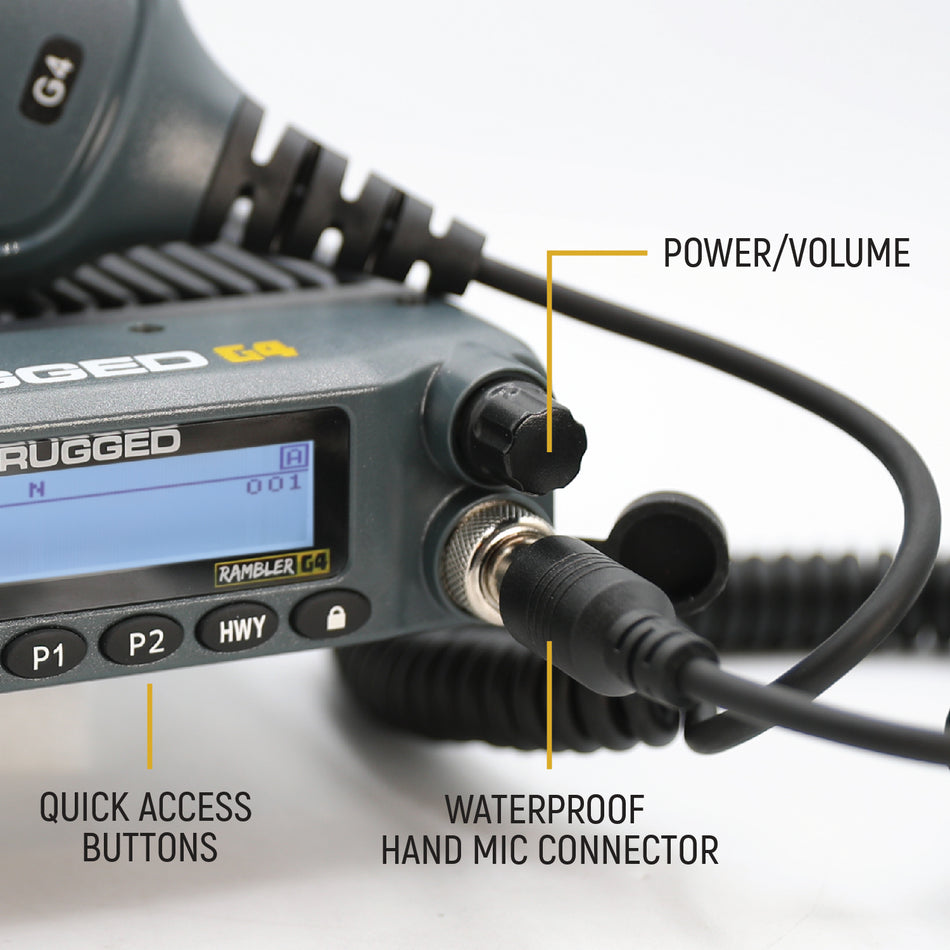 Base Camp - Rambler G4 High Power Mobile Radio with Fiberglass Antenna Kit