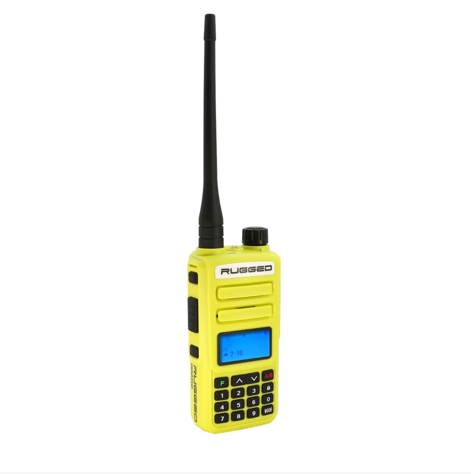 GMRS and FRS Handheld Two Way Radio - Model GMR2-PLUS - Hi Vis Yellow - Clearance
