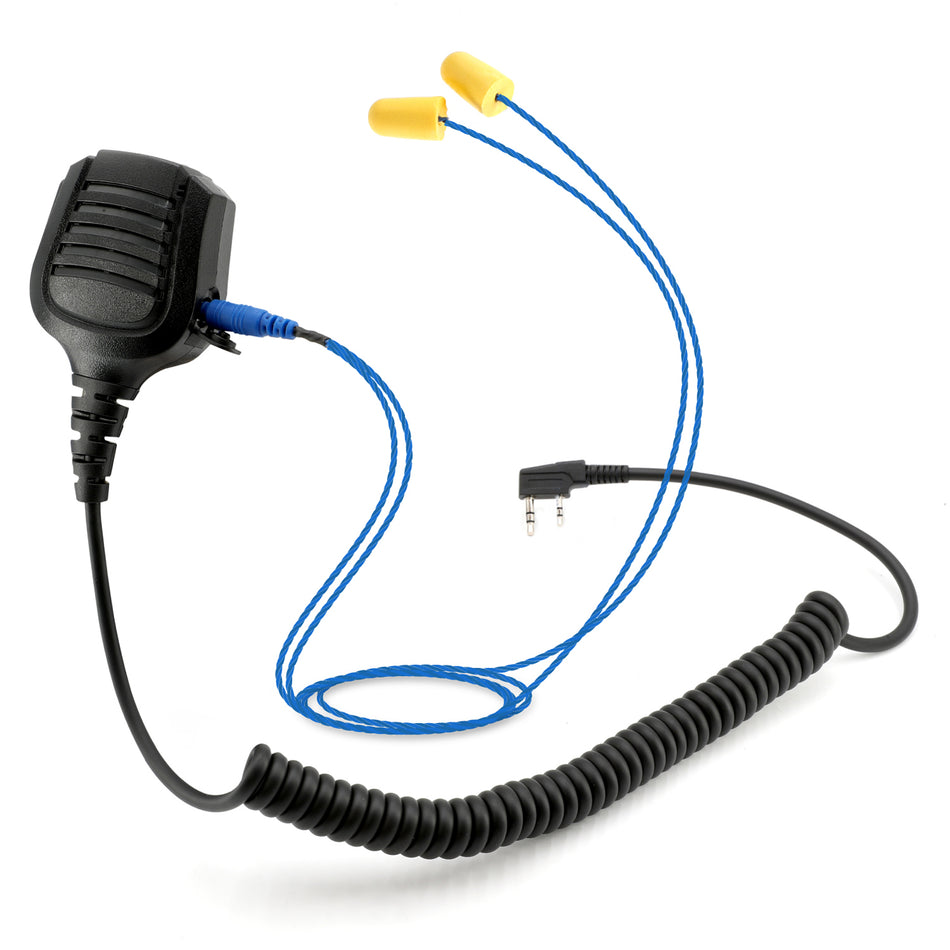 Waterproof Hand Speaker Mic and Mono Earbuds BUNDLE