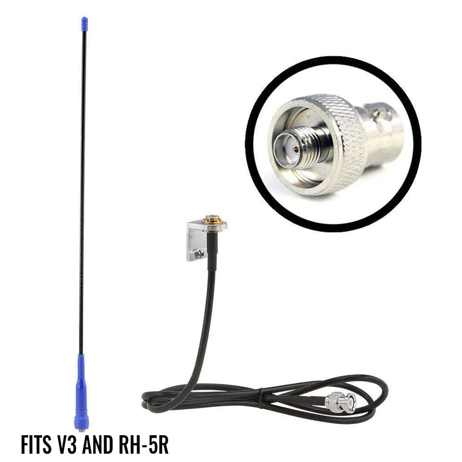 Kit de antena externa para auriculares con conector BNC y adaptador V3/RH5R