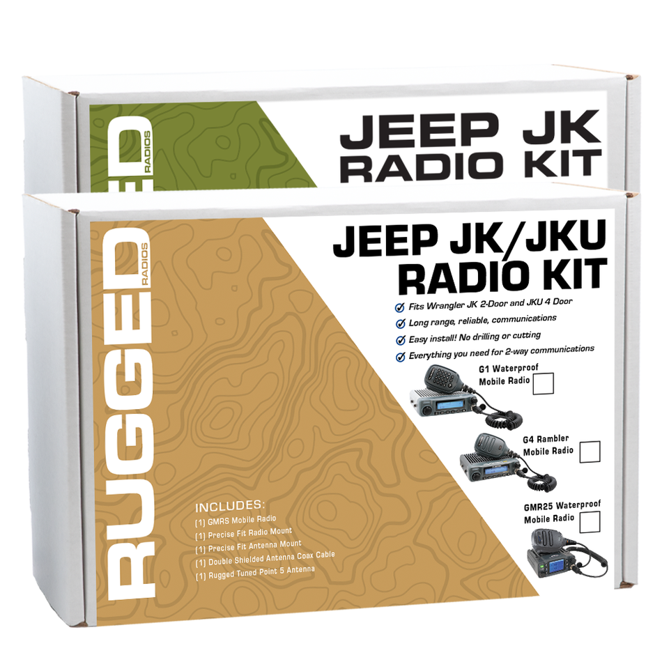 Jeep Wrangler TJ, LJ, JK, JKU and Rubicon Two-Way GMRS Mobile Radio Kit