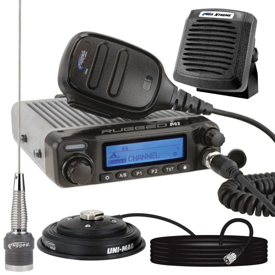 Kit de radio de aventura: kit de radio móvil de banda empresarial potente y resistente al agua M1 y altavoz externo