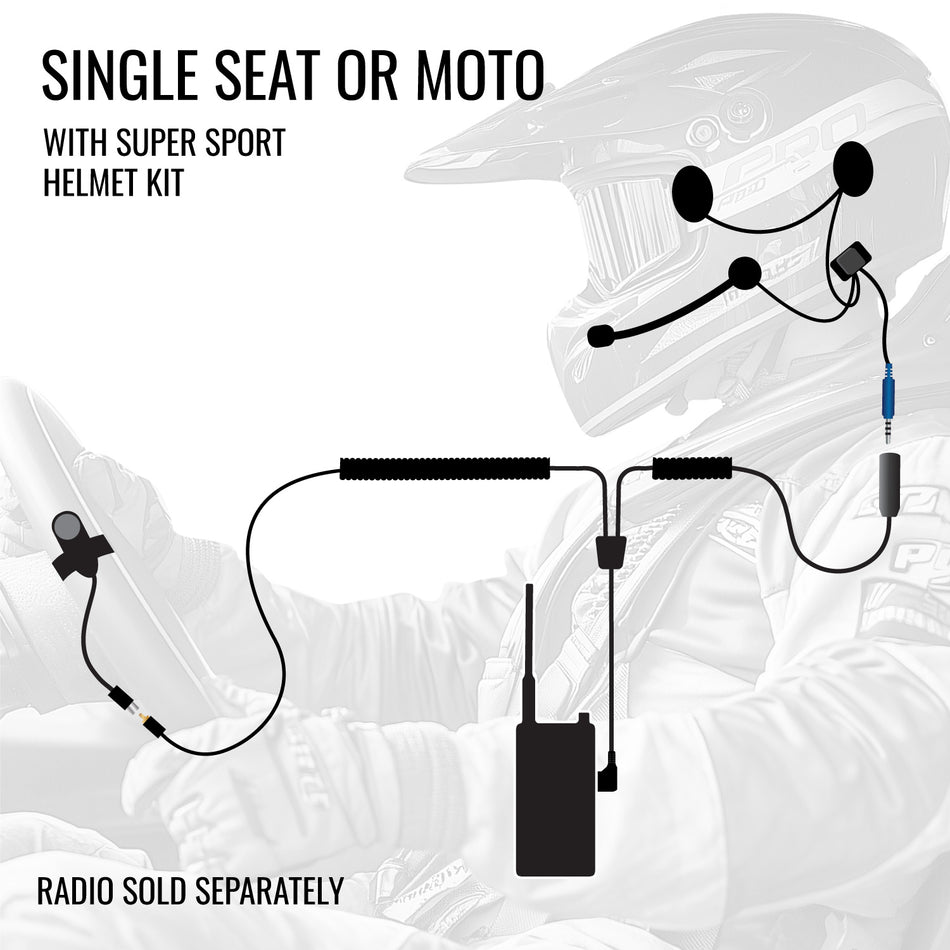 Single Seat or Moto Communication Kit - 2 Way Radio Ready - CLEARANCE