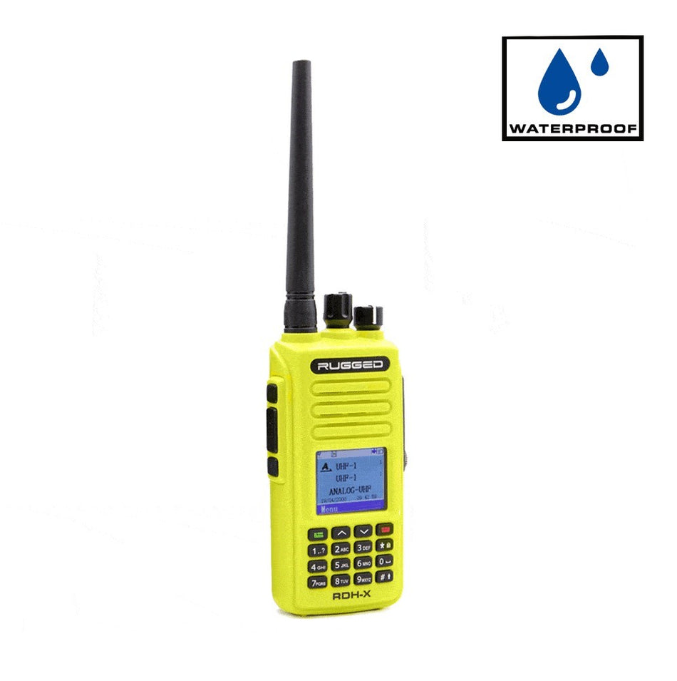 Dual Band Waterproof UHF/VHF Handheld Radio - Digital and Analog - Model RDH-X-HV - CLEARANCE