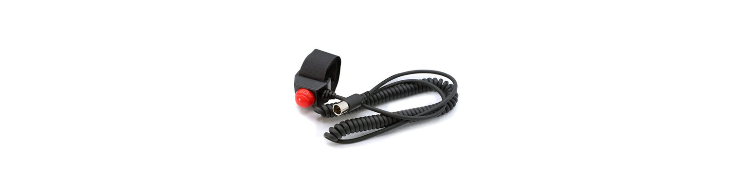Steering wheel-mounted PTT buttons with coiled cord and durable connector for car harnesses