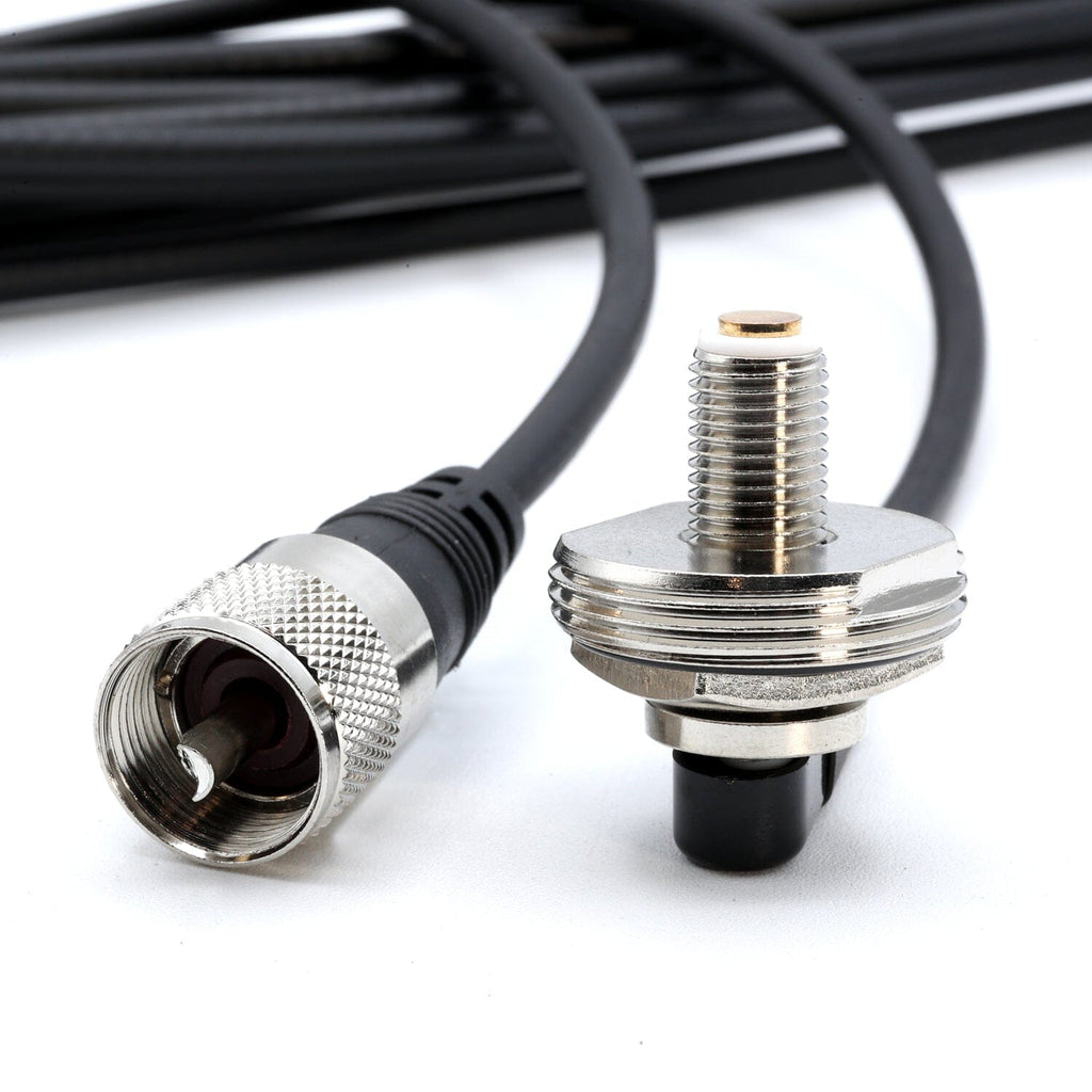 17 Ft Antenna Coax Cable with 3/8" NMO (TM) Thick Mount