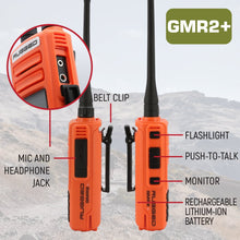 Load image into Gallery viewer, 2 PACK - Rugged GMR2 PLUS GMRS and FRS Two Way Handheld Radios - Safety Orange