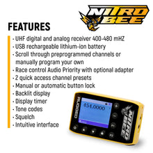 Load image into Gallery viewer, BUNDLE - H80 Track Talk Linkable Intercom Headset with NITRO BEE XTREME UHF Race Receiver and carry bag
