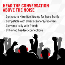 Load image into Gallery viewer, BUNDLE - H80 Track Talk Linkable Intercom Headset with NITRO BEE XTREME UHF Race Receiver and carry bag